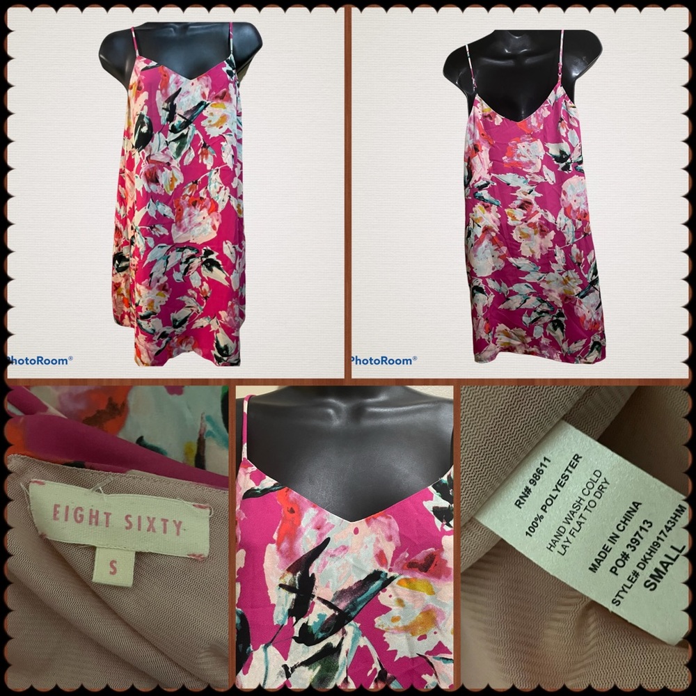 Eight Sixty Women Casual SLIP Dress SZ S FLORAL